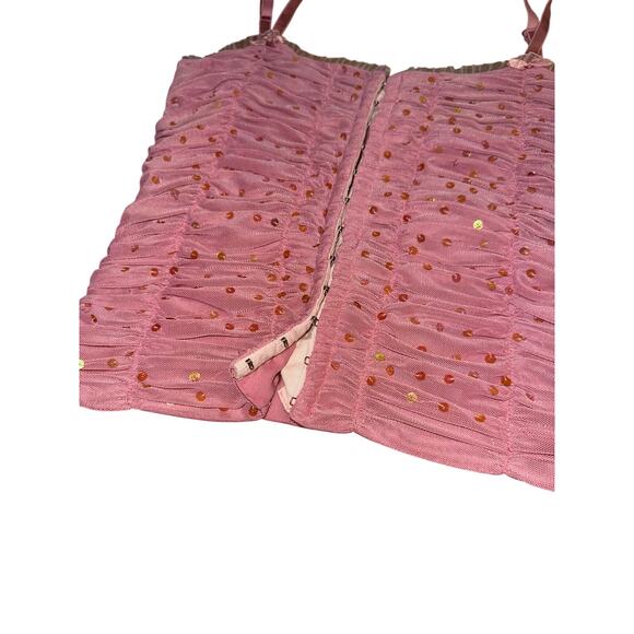 Y2K Yahoo Brand Aesthetic Camisole With Sequin and Ruched Detail - Picture 4 of 5